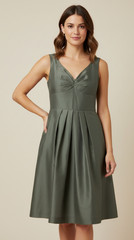 Banana Republic 100% Silk Sleeveless Fit & Flare Dress Womens 8 Wedding Guest