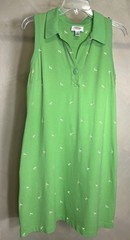 Talbots Womens Sleeveless Green Polo Embroidered Dragonfly Polo Dress|Size:M