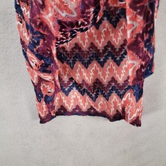Miken Women Dress Burgundy Crochet Lace Swim V Neck Cover Up Sheer Tunic Size XL