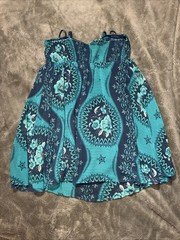 Free People Eternal Spring Mini Dress Floral Navy/Teal Flowy Boho Size XS