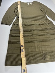 Sundance Sculptured Delight Sweater Dress Green Cotton Silk Women’s Size Large