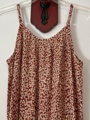 Wallflower Womens XL Red Floral Sleeveless Long Ruffle Pull-On Maxi Dress! A5166