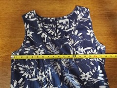 Alice Collins Womens Dress 12 Sleeveless Sheath Blue & White Sundress Pockets