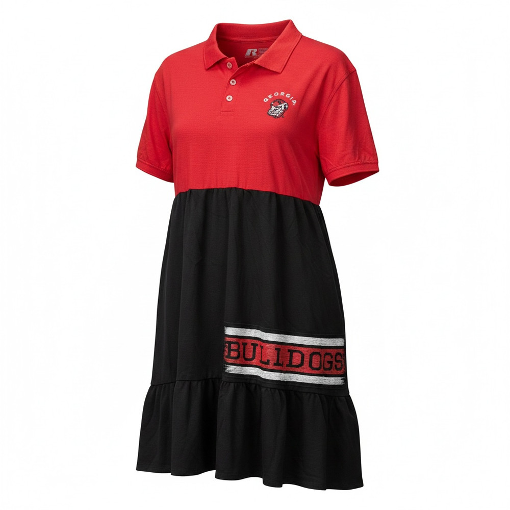 Georgia Bulldogs Upcycled Dress Women&rsquo;s 2XL Handmade Game Day Velvet Familiar