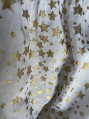Emily McCarthy Starry Night Bow Tiered Midi Dress Sz S White Gold Celestial 1x