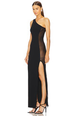 Michael Costello Sutton Gown black Side mesh panel size S NWT $258msrp