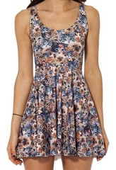Black Milk Women’s Cats Black Mini Skater Dress XL