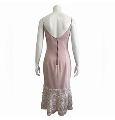 Maria Bianca Nero Milly Blush Pink Midi Slip Dress Size 8 Sexy Romantic Lace