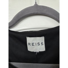 Reiss Vincenne Black Blue Sleeveless Bodycon Glitter Metallic Mini Dress, Medium