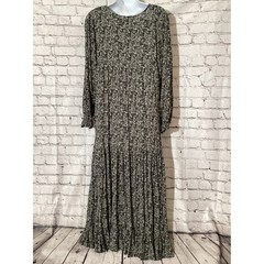 Carly Jean Los Angeles Dress Womens Small Black White Abstract Tassel Maxi Boho