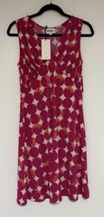 Leota New York Women’s White And Pink Print Sleeveless Summer Dress Size M NWT