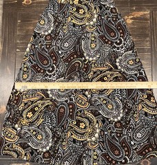 Black Label by Evan-Picone brown paisley floral pattern Skirt &Blouse Size Small