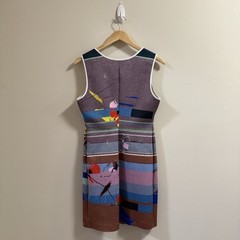 CLOVER CANYON Large Coastal Abstract Digital Print Bodycon Mini Dress Sleeveless