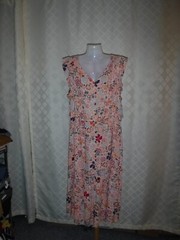 Sleeveless Maxi Dress size XXL Sonoma Pink Multi Floral,Belted 2 side pockets NW