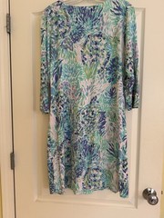 Lilly Pulitzer Women’s Blue & Aqua 3-Quarter sleeves Dress Sz Xl ￼ Gently Used