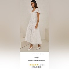 NWT Size MP – Extro&Vert Ada Flutter-Sleeve Broderie Midi Dress