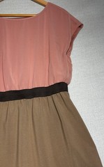 Smart Set Colorblock Dress Size 12 Pink Tan Brown Cap Sleeve Workwear