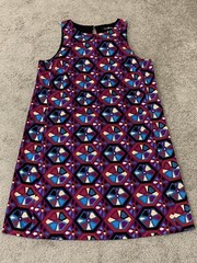 Alice & Trixie Dress Womens Small Geometric Made In USA A-line Sheath Pleated