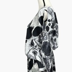 My Tribe Abstract Monochrome Silk Tunic Dress Womens L Artsy Modern Minimalist