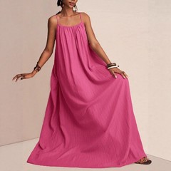 New Stylish And Elegant Solid-color Slip Maxi Dress