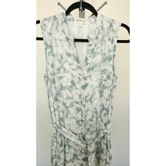 Cloth & Stone Sleeveless Maxi Dress Sage Green Quiet Luxury Tie Waist Size S