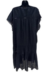 Anthropologie Women&rsquo;s Ruffle Lace Midi Dress Black