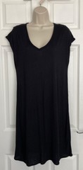 NEW M&S Ladies Black Jersey V-Neck Mini T-Shirt Dress Size M