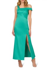 Aidan Mattox by Adrianna Papell Mikado Trumpet Gown $229 Size 4 # 14B 2495 Blm