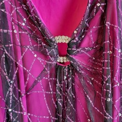 VTG Y2k Sz 3/4 Asymmetrical Mesh Overlay Whimsygoth One Shoulder Prom/hoco Dress