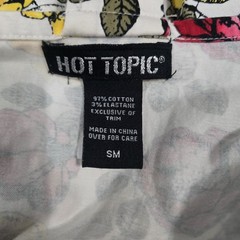 Hot Topic Fit & Flare Dress Size S White Floral Skull Sweetheart Strappy Cotton