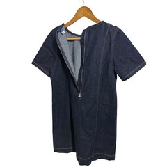 Old Navy Womens Dark Wash Denim Short Sleeve Mini Shift Dress Blue Preppy XS