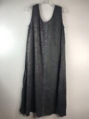 NWT MARISOL Womens Small Long Tank Dress Rayon Floral Print Dark Brown A-line