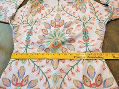 Flying Tomato Bell Sleeve Mini Dress Cut Out Cream Orange Green Paisley Sz L