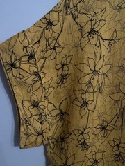 Cut Loose Size Small Yellow Linen Shift Dress Floral Pockets Coastal Lagenlook