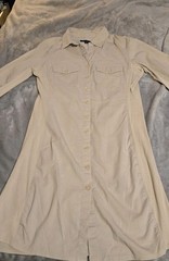 Business Casual Large Sharagano ButtonUp Fitted Dress Tailored Structured Sheath