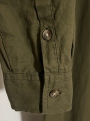 Universal Thread Green Solid Midi Shirt Dress Long Sleeve Button Front Pockets L