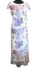 NWT NEXT UP Maxi Dress Women 9 Ivory Floral Cottage Core Bohemian Vintage 90&rsquo;s