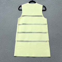 Alexander Wang Mini Dress Womens S Butter Yellow Italian Yarn Sheer Sheath