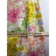 Talbots Woman 20W Sleeveless Floral Sheath Silk Dress Pink Yellow Green