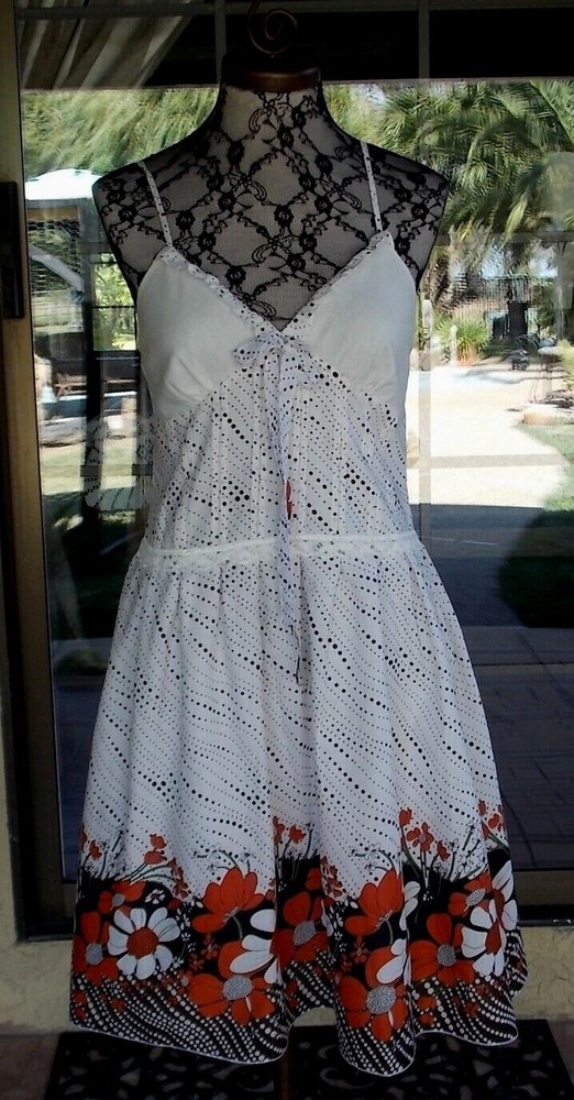 Lined Dropped Waist Adjustable Straps New Summer Dress Sz. S