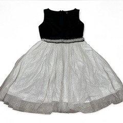 Windsor Black And White Sparkly Tulle Dress With Pearl Accents