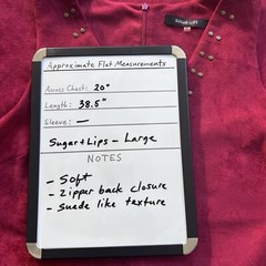 Sugar Lips Studded Mini Western Shift Faux Microsuede Dress Large Red Burgundy