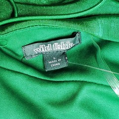 Wild Fable Emerald Satin Lace Up Back Midi Dress Side Slit Women&rsquo;s Large