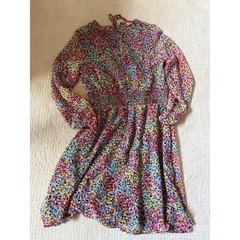 Tahari Arthur S. Levine Confetti Dot Smocked Waist Midi Dress Multi Color Size 8