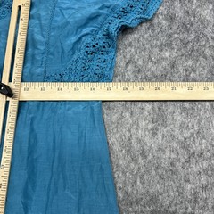 HD in Paris Dress Womens 4 Blue Crochet Boho Tunic Mini Peasant Festival Top