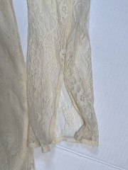Oh Polly Ninette Long Sleeve Sheer Lace Corset Mini Dress in Ivory Cream US10
