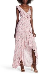 AFRM 164267 Women&rsquo;s Bowen Wrap Maxi Pink Floral Print Dress Size Small
