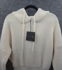 Le Lis Sweater Dress Womens Small Pullover Hooded Heavyweight Ivory NWT