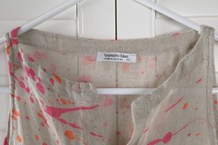 BANANA BLUE Australia $398 Neon Splattered 100% Linen Mini Tank Dress Size XS
