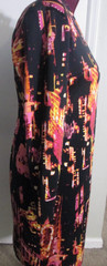Bold Elements Plus One Shoulder Abstract Print Bodycon Midi Dress 1X Long Sleeve